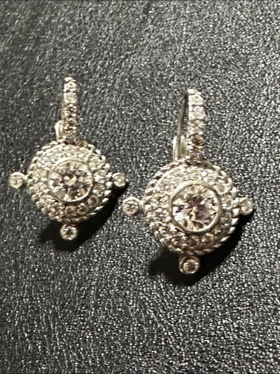 Judith Ripka Jewelry - Judith Ripka Sterling 925 CZ Cluster Drop Earrings